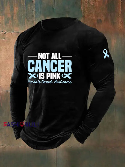 Men’s Prostate Cancer Awareness Print Casual T Shirt Black / S