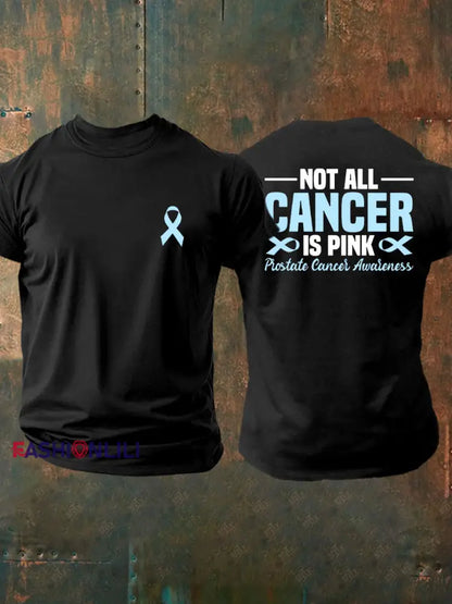 Men’s Prostate Cancer Awareness Print Casual T Shirt Black / S