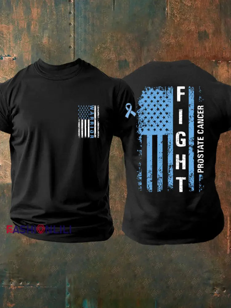 Men’s Prostate Cancer Awareness Print Casual T Shirt Black / S