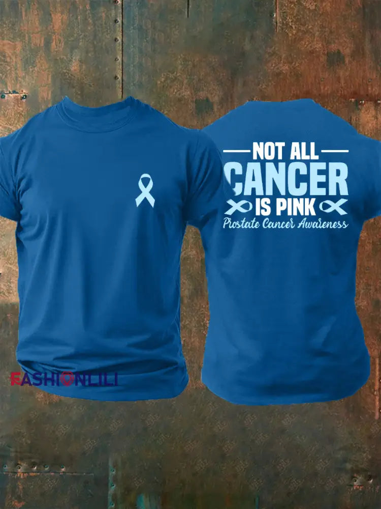 Men’s Prostate Cancer Awareness Print Casual T Shirt Blue / S