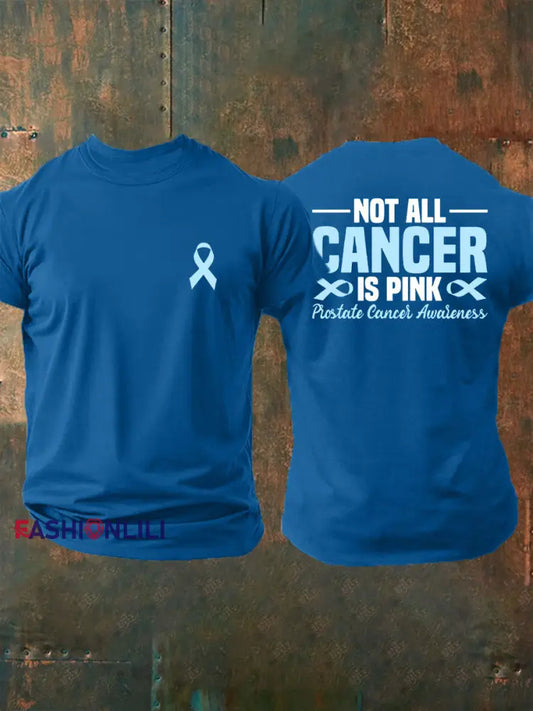 Men’s Prostate Cancer Awareness Print Casual T Shirt Blue / S