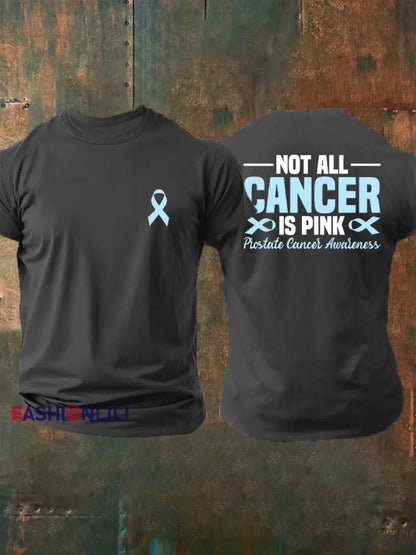 Men’s Prostate Cancer Awareness Print Casual T Shirt Dark Gray / S