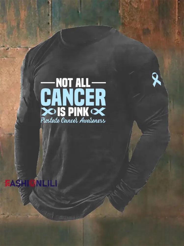 Men’s Prostate Cancer Awareness Print Casual T Shirt Dark Gray / S