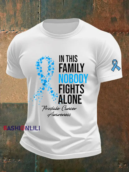 Men’s Prostate Cancer Awareness Print Casual T Shirt White / S