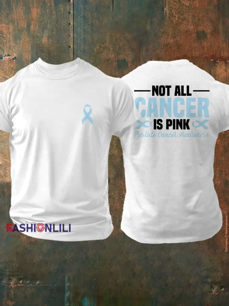 Men’s Prostate Cancer Awareness Print Casual T Shirt White / S