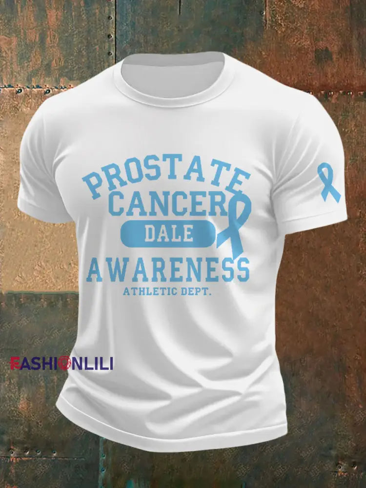 Men’s Prostate Cancer Awareness Print Casual T Shirt White / S