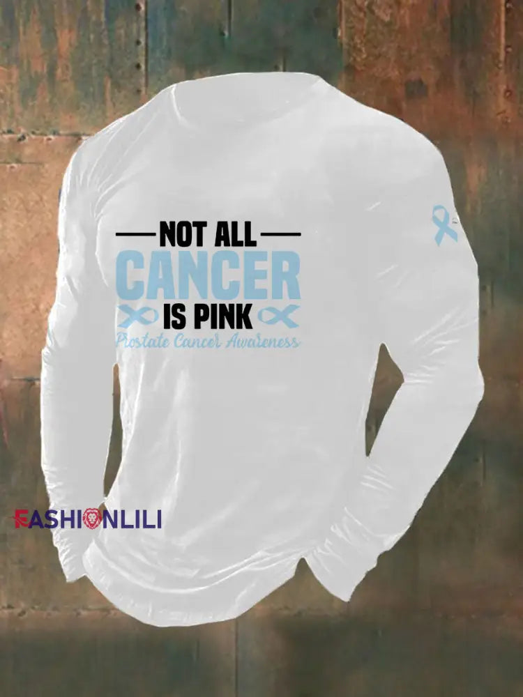 Men’s Prostate Cancer Awareness Print Casual T Shirt White / S