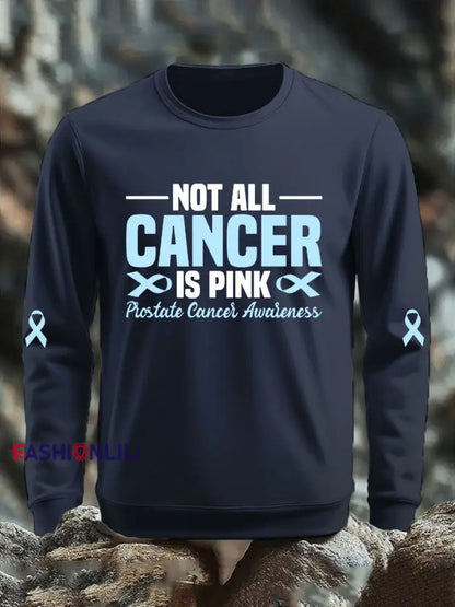 Men’s Prostate Cancer Awareness Print Casual Top Navy Blue / S