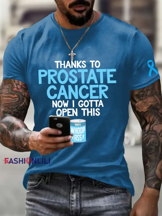 Men’s Prostate Cancer Awareness T Shirt Blue / S