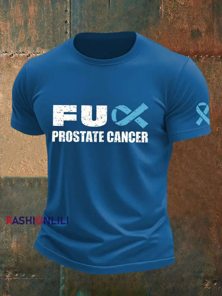 Men’s Prostate Cancer Awareness T Shirt Blue / S