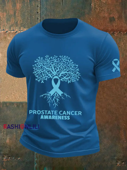 Men’s Prostate Cancer Awareness T Shirt Blue / S
