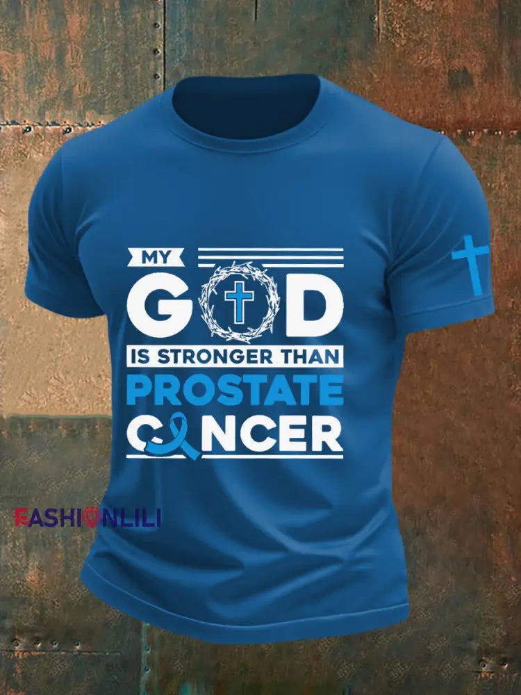 Men’s Prostate Cancer Awareness T Shirt Blue / S