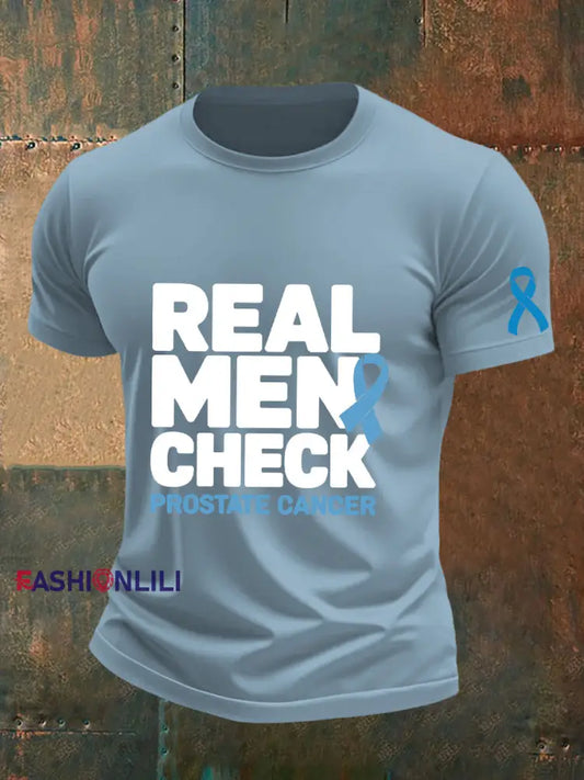 Men’s Prostate Cancer Awareness T Shirt Sky Blue / S