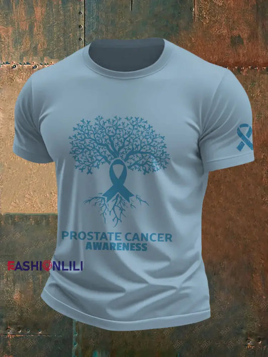 Men’s Prostate Cancer Awareness T Shirt Sky Blue / S