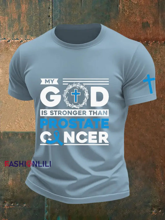 Men’s Prostate Cancer Awareness T Shirt Sky Blue / S