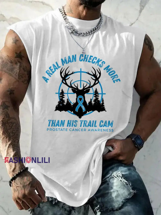 Men’s Prostate Cancer Awareness Vest White / S