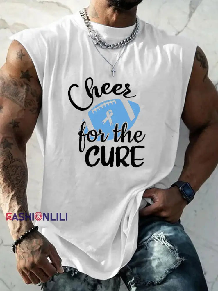 Men’s Prostate Cancer Awareness Vest White / S