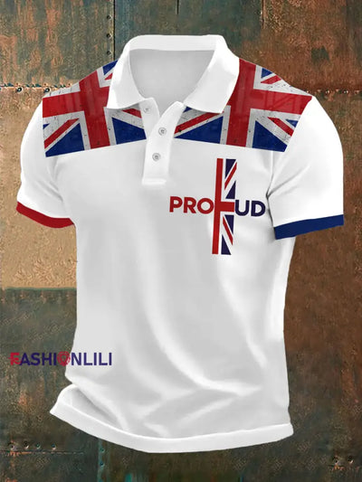 Men’s Proud To Be British Printed Polo Shirt White / S