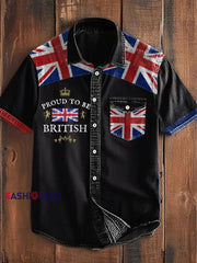 Men’s Proud To Be British Printed Shirt Black / S