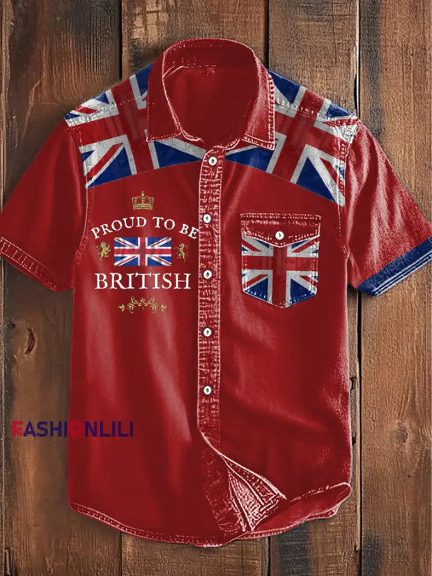 Men’s Proud To Be British Printed Shirt Red / S