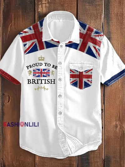 Men’s Proud To Be British Printed Shirt White / S