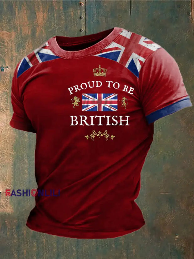 Men’s Proud To Be British Printed T-shirt Red / S