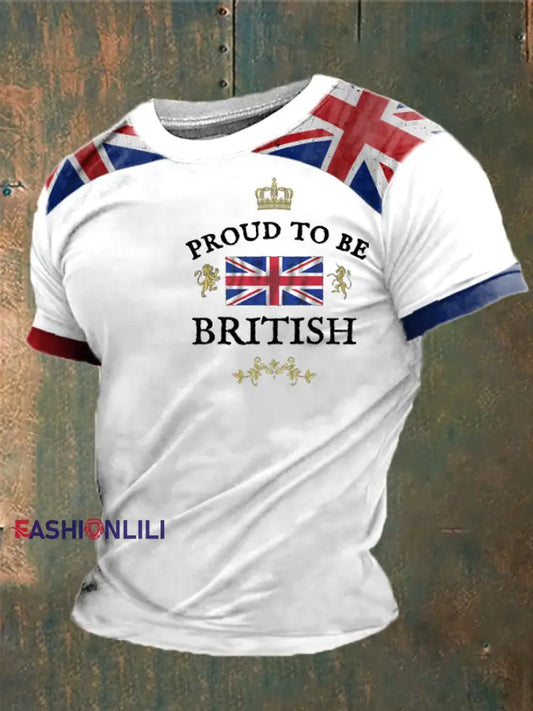 Men’s Proud To Be British Printed T-shirt White / S