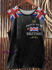 Men’s Proud To Be British Printed Vest Black / S
