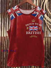 Men’s Proud To Be British Printed Vest Red / S