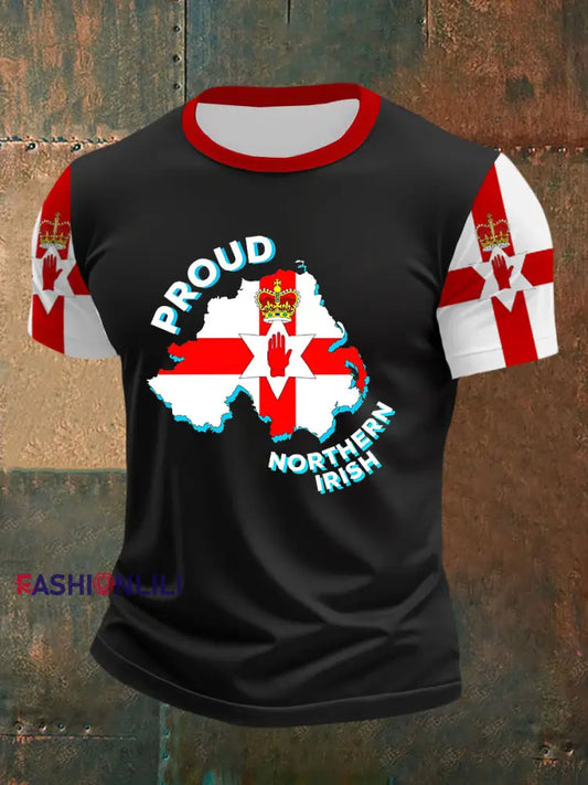 Men’s Proud To Be From Northern Ireland Printed T-Shirt Black / S