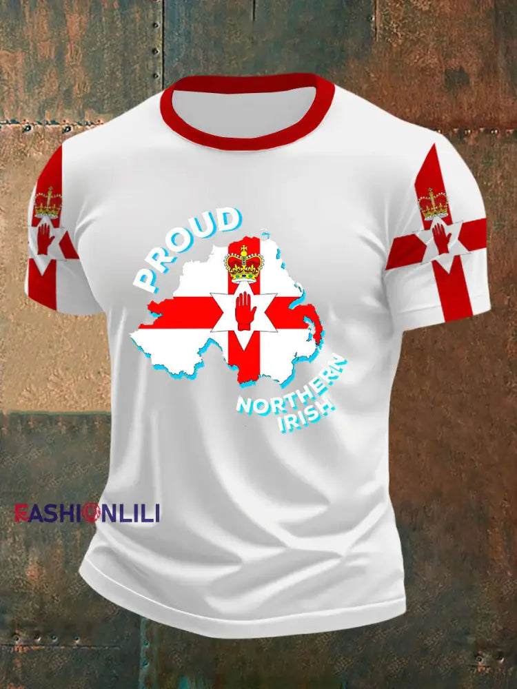 Men’s Proud To Be From Northern Ireland Printed T-Shirt White / S
