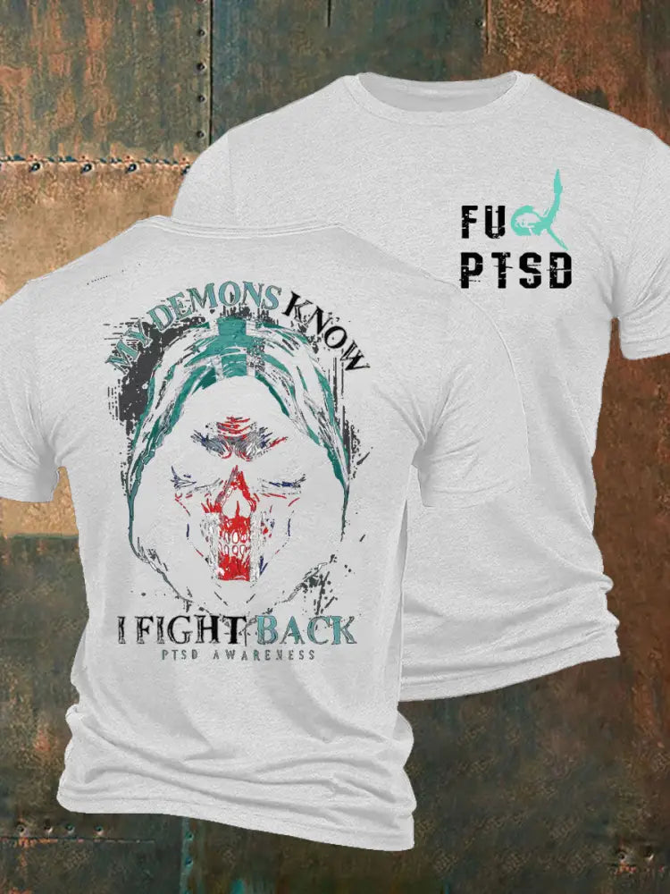 Men’s PTSD Awareness Veteran Printed T-shirt White / S