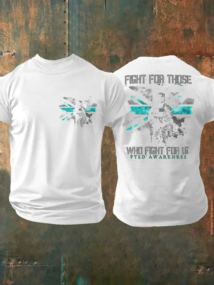 Men’s PTSD Awareness Veteran Printed T-shirt White / S