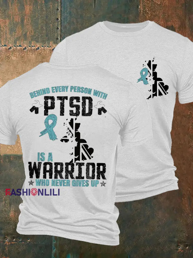 Men’s PTSD Awareness Veteran Printed T-shirt White / S