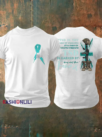 Men’s PTSD Awareness Veteran T-shirt White / S