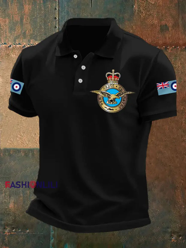Men’s RAF Print Casual Top Black / S