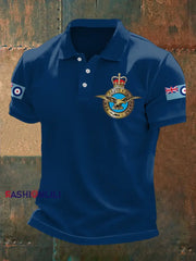 Men’s RAF Print Casual Top Navy Blue / S