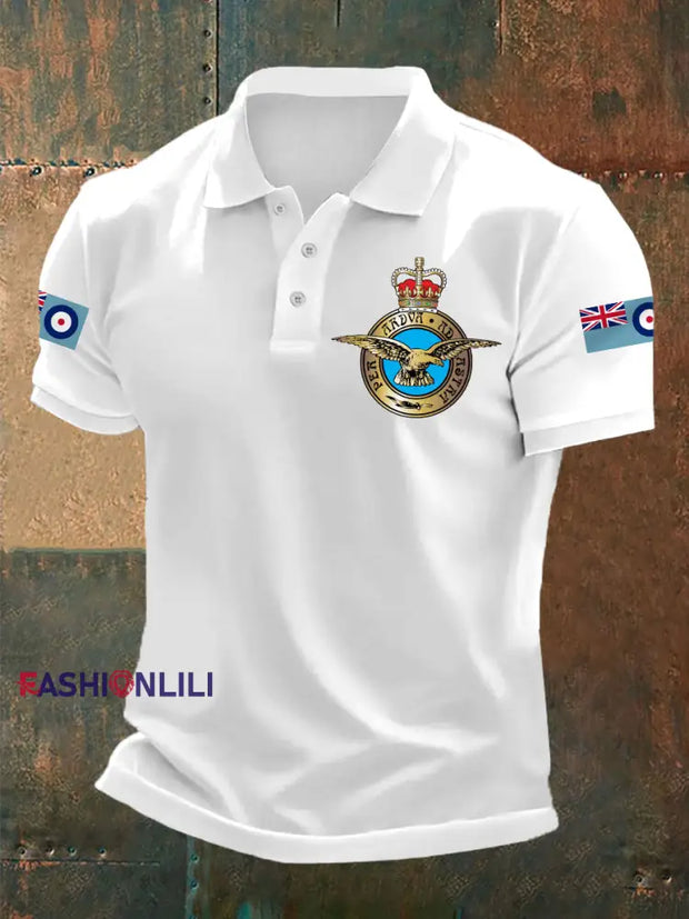 Men’s RAF Print Casual Top White / S