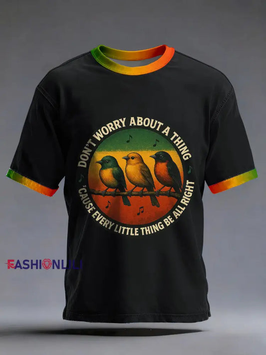 Men’s Reggae Music Inspired Print Vintage T-Shirt Black / S