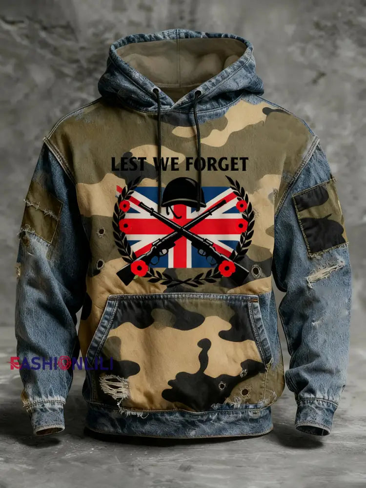 Men’s Remembrance Day ’Forget Me Not’ Poppy Hoodie A / S