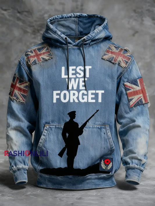 Men’s Remembrance Day ’Forget Me Not’ Poppy Hoodie A / S