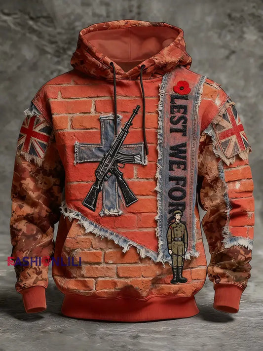 Men’s Remembrance Day ’Forget Me Not’ Poppy Hoodie A / S