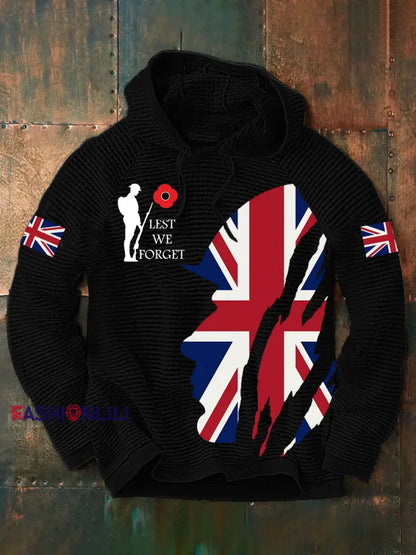Men’s Remembrance Day Lest We Forget Hoodie Black / S