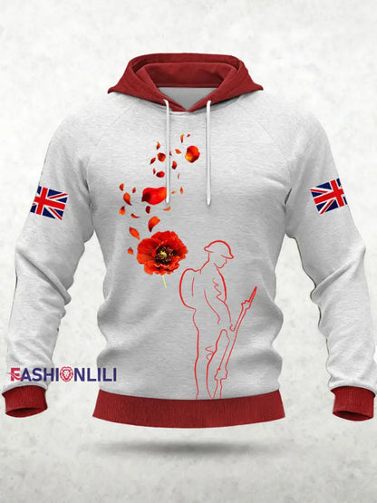 Men’s Remembrance Day Lest We Forget Hoodie White / S