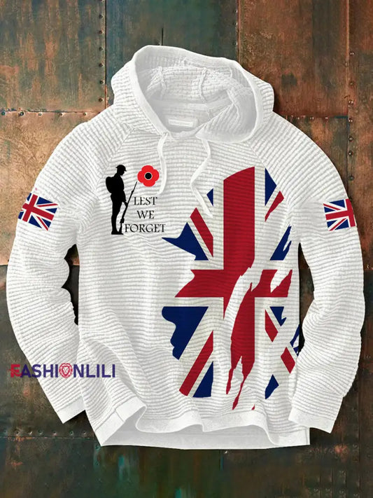 Men’s Remembrance Day Lest We Forget Hoodie White / S