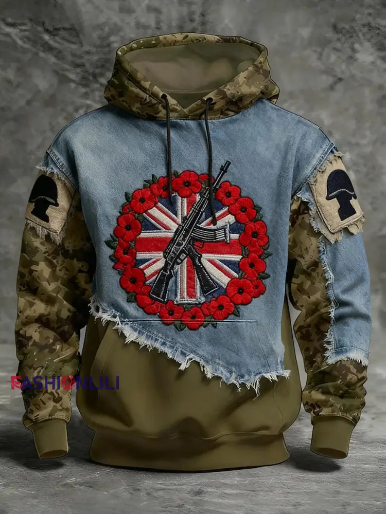 Men’s Remembrance Day Lest We Forget Hoodie with Pockets As picture / S