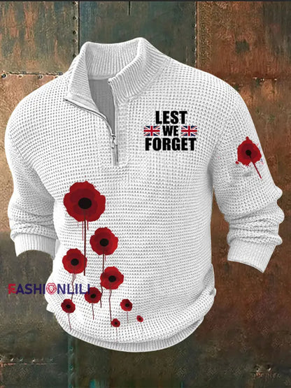 Men’s Remembrance Day Lest We Forget Imitation Sweater White / S