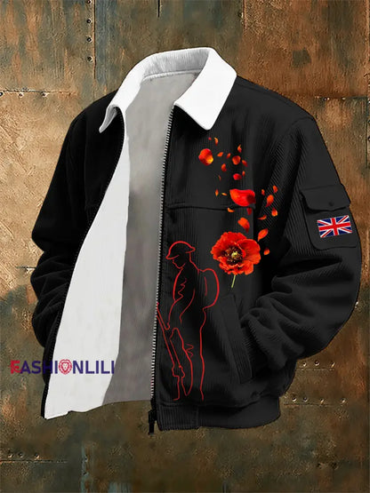 Men’s Remembrance Day Lest We Forget Jacket Black / S
