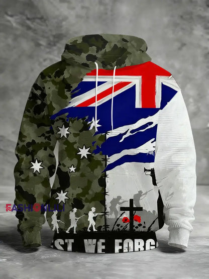 Men’s Remembrance Day Lest We Forget Printed Hoodie