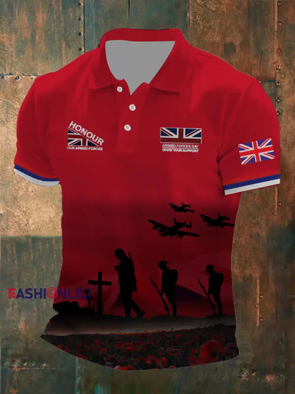 Men’s Remembrance Day Lest We Forget Printed Shirt Red / S